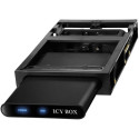 2.5" RaidSonic ICY BOX IB-266StUSD-B External enclosure for SATA HDDs, with 3.5" docking station, aluminium/plastic, eSATA/USB 2.0