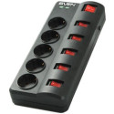 Фильтр импульсных помех Sven Fort, 5 Sockets, 1.8m, BLACK, flame-retardant material
