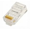 RJ45 Modular Plug, Cat.5E, Long Type, 30u" Gold plated, 100pcs/bag, PL5008/LY-US005