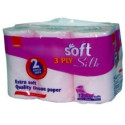 Бумага туалетная SANO SOFT SILK, 3-хслойная 32 рул