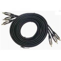 Gembird 3*RCA plugs to 3*RCA plugs 6ft cable, gold-plated connectors, blister packing