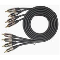 Gembird 4*RCA plugs to 4*RCA plugs 6ft cable, gold-plated connectors, blister packing