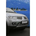 Декоративные элементы решётки радиатора 2 элемента из 9 трубочек "Mitsubishi Pajero Sport" 2006-