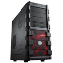 CoolerMaster HAF 912 Plus ATX Case, w/o PSU, Meshed front panel, Tool-less, 200mm front Red LED silent fan, 120mm rear silent fan, 2xUSB2.0/Audio, eSATA, Black