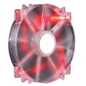 CoolerMaster MegaFlow 200 Red LED Silent Fan (R4-LUS-07AR-GP) , 200x200x30mm, 700rpm, 19dBa, 110CFM, 3pin, for HAF series Cases