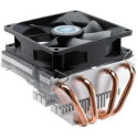 CoolerMaster Vortex Plus, Socket 1366/1156/775 & AM3/AM2+, up to 140W, 92х92х25mm, 800-2800rpm, 17-35dBA, 4 pin, PWM, Low profile Cooler with Compact Size, Long Life Sleeve bearing, 4 heatpipes direct contact