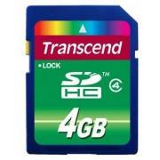 4GB  SDHC Card (Class  4), Transcend "TS4GSDHC4" (R/W:18/5MB/s)