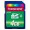 4GB SDHC Card (Class 4), Transcend "TS4GSDHC4" (R/W:18/5MB/s)