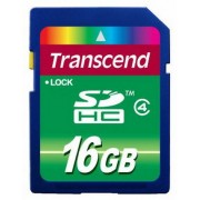 16GB  SDHC Card (Class  4), Transcend "TS16GSDHC4" (R/W:18/6MB/s)