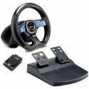 Genius Wireless Trio Racer, 2.4GHz RF Wireless Technology, Vibration Feedback Racing Wheel, USB, Black