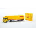 Breloc camion MAN cu DHL-Container cu inel de cheie si surubelnita