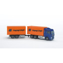 Breloc camion MAN cu remorci tandem cu inel de cheie si surubelnita