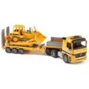 Camion MB Actros cu platforma joasa si buldozer