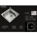 Мойка кухонная врезная глянец TR050/ 48*60