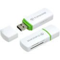 Transcend RDP5 USB Card Reader, SDHC, MMC, MicroSDHC, M2, White