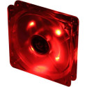 Titan TFD-12025GT12Z/LD4 Fan, Red LED, 120x120x25mm, 800rpm, <16dBa, 16.1CFM, Z-bearing, 3pin, NO noise