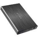 RaidSonic ICY BOX "IB-231StU3-G" External enclosure for 2.5" SATA HDD, USB3.0(5Gb/s), Aluminium, 1x Transport pouch, 1x Screwdriver, Dark