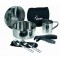 St. steel cooking set 17 cm. with neoprene cover and cup