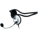 Genius HS-300A Headphones with  microphone, volume control, foldable rear-band headset, Silver