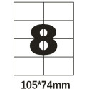 Этикетка самоклеющаяся Olimp  A4 (офсет, 100 листов) 8шт 105*74 мм