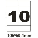 Этикетка самоклеющаяся Olimp  A4 (офсет, 100 листов) 10шт 105*59.4 мм