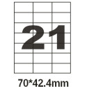 Этикетка самоклеющаяся Olimp  A4 (офсет, 100 листов) 21шт 70*42.4 мм