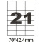 Этикетка самоклеющаяся Olimp  A4 (офсет, 100 листов) 21шт 70*42.4 мм