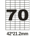 Этикетка самоклеющаяся Olimp  A4 (офсет, 100 листов) 70шт 42*21.2 мм
