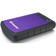 1.0TB (USB3.0) 2.5" Transcend "StoreJet 25H3P", Rubber Grey/Violet, Anti-Shock, One Touch Backup