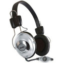 Hardity HP-340MV, Headphones with  microphone, volume control, Black/Silver
