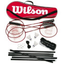 Set badminton Tour Pro, 4 rachete + 3 fluturase + husa+ fileu
