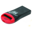 USB2.0 MicroSD Card Reader Gembird "FD2-MSD-1", Black/Red, (MicroSD/MicroSDHC) USB 2.0/1.1 compatible. Cards supported: MicroSD shape, including SDHC up to 32 GB capacity. Data transfer speed: up to 25 MBps depending on the flash card class. Dimensions: 3