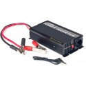 Inverter Energenie Track power : Max.1200W, EG-PWC-021 Input: 21...25 VDC. Output: 220-240 VAC, 50 Hz +/- 3 Hz, modified sine wave, 1200 W nominal; peak power 2400 W for a short time. Power cords: the "crocodile" clip wires 0.48 m, 3 pcs.  Inverter effici