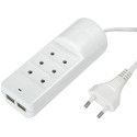 Surge Protector Sven Bonus, 3 Sockets + 2 USB, 1.5m, White flame-retardant material