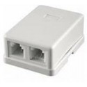 1xRJ45+1xRJ11 Surface Box 2 port UTP Cat.5e  PCB jack