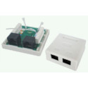 2xRJ45 Surface Box 2 port UTP Cat.5e  PCB jack, LY-SB08
