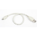 Cable USB, A-plug MINI 5PM, 0.3 m, USB2.0. Retail-Blister, Exceeds USB 2.0/1.1 specifications. Supports data transfer speed: up to 480 Mbps. Connectors: 4 pin USB-AM and Mini USB 5 pin male. Length: 0.3 m (1 foot). Gold plated contacts