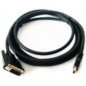 Cable HDMI to DVI 3.0m SVEN, male-male, HDMI to DVI 18+1pin single-link Helps to send digital video signals between devices with HDMI and DVI ports: DVD player, A/V receiver, TV sets, video monitor or projector, video card. Gold-plating for reliable elect