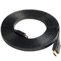Cable HDMI to HDMI 1.8m  SVEN, Flat, male-male, Flat, 19m-19m (V1.3), Black 28AWG (плоский), 10,2 Гбит/сек, 100±10 (Ом), позолоченные разъемы и контакты (толщина покрытия -7,2 мкм), посеребренная бескислородная медь высокой очистки, тройное экранирование,