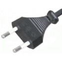 Power Cord H05VVH2-F, 2.5A 250V plug, 2X1.00mm2, 1.8M+ socket