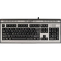Keyboard  A4Tech X-slim keyboard, silver-black, A-shape Anti-RSI Ergonomic keys design, A4-KLS-7MU-R Изящная конструкция. Пирамидальная раскладка клавиш. 17 горячих клавиш. Встроенный порт USB 2.0 для внешних устройств (USB-удлинитель). Разъем для наушник