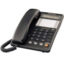 Telephone Panasonic KX-TS2365UAB,Black, LCD, Sp-Phone 16-знач. ЖК-дисп. с часами, спикерфон, мелодия в реж. удерж. соед-я, однокн. набор 20 ном., ускор-й набор 10 ном., блокировка набора, выкл-е микроф., разъем для гарнитуры, электр. рег-р громк., индик-р