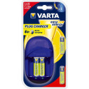 Varta Plug Charger 4-pos AA/AAA + 2accumulatorAA 2500mAh, 2accumulatorAA 1000 mAh Charging time:13h. Зарядка 2 или 4 аккумуляторов (NiMH или NiCd) за ночь. Отключение по таймеру. 1 LED для каждой пары аккумуляторов. Зарядный ток: ААА - 150 (± 20%) mA, АА