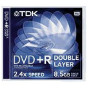DVD+R 8.5GB, 8x, 10 Slim Case, TDK, Double Layer
