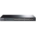 TP-LINK TL-SG3424, 24-port Pure-Gigabit L2 Managed Switch, 24 10/100/1000Mbps RJ45 ports including 4 combo SFP slots, Port/Tag/MAC/Voice/Protocol-based VLAN, GVRP, STP/RSTP/MSTP, IGMP V1/V2/V3 Snooping, L2/L3/L4Traffic Classification/ Priority Manage