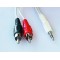 Audio cable CCA-458-5M, 3.5 mm stereo to RCA plug cable, 5 m, 3.5mm stereo plug to 2x RCA plugs