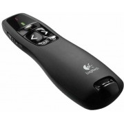 Logitech Wireless Presenter R400, Red laser pointer, Intuitive slideshow controls, Up to 15-meter range, Battery indicator