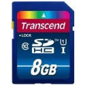 ..8GB  SDHC Card (Class 10) UHS-I, 300X, Transcend "TS8GSDU1" Premium (R/W:90/20MB/s)