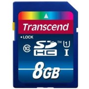 ..8GB  SDHC Card (Class 10) UHS-I, 300X, Transcend "TS8GSDU1" Premium (R/W:90/20MB/s)