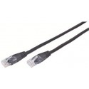 Patch Cord     0.25m, Black, PP12-0.25M/BK, Cat.5E, molded strain relief 50u" plugs